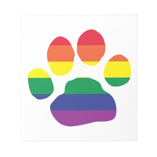 Gay Pride Paw Print Notitieblok (Voorkant)
