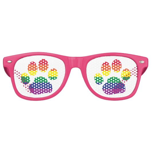 Gay-Pride-Paw-Print Retro Zonnebril (Voorkant)