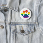 Gay-Pride-Paw-Print Ronde Button 5,7 Cm (In situ)