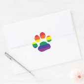 Gay Pride Paw Print Ronde Sticker (Envelop)