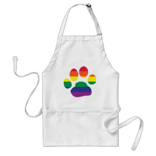 Gay Pride Paw Print Standaard Schort