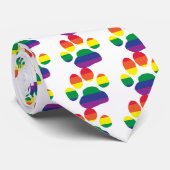 Gay Pride Paw Print Stropdas (Opgerold)