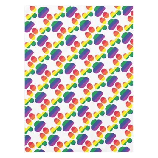 Gay-Pride-Paw-Print Tafelkleed (Voorkant)