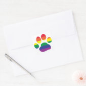 Gay-Pride-Paw-Print Vierkante Sticker (Envelop)