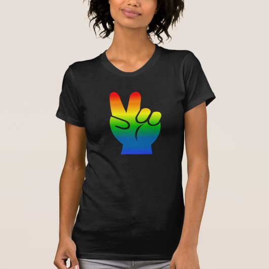 Gay Pride Peace dark t shirt (Voorkant)