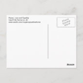Gay Pride Peace Love Equality Briefkaart (Achterkant)