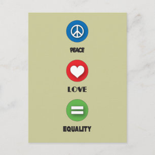 Gay Pride Peace Love Equality Briefkaart