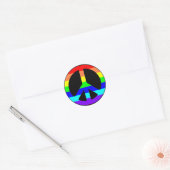 Gay Pride Peace Symbol Stickers (Tekst optioneel) (Envelop)