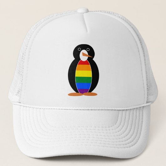 Gay Pride Penguin - LGBT Penguin Trucker Pet (Voorkant)