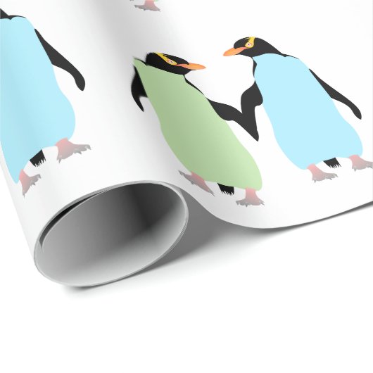 Gay Pride Penguins Holding Hands Cadeaupapier (Rol Hoek)