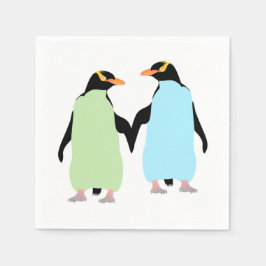 Gay Pride Penguins Holding Hands Servetten
