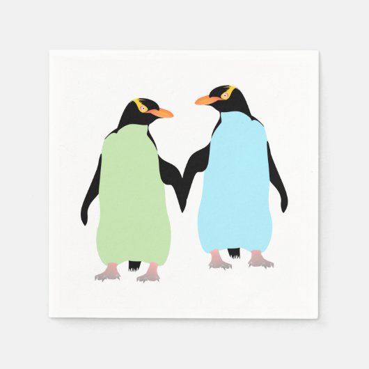 Gay Pride Penguins Holding Hands Servetten (Voorkant)