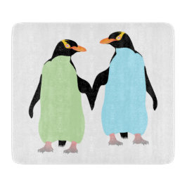 Gay Pride Penguins Holding Hands Snijplank