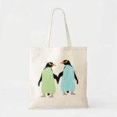 Gay Pride Penguins Holding Hands Tote Bag (Voorkant)