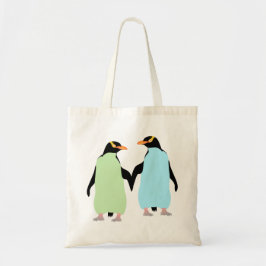 Gay Pride Penguins Holding Hands Tote Bag