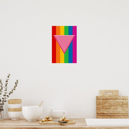 Gay Pride Pink-driehoek Poster (Keuken)