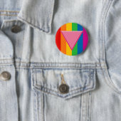 Gay Pride Pink-driehoek Ronde Button 5,7 Cm (In situ)