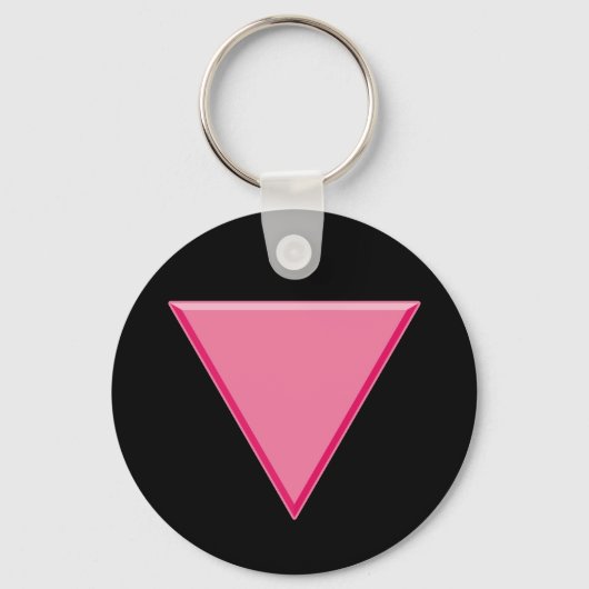Gay Pride Pink-driehoek Sleutelhanger (Voorkant)