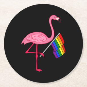 Gay Pride Pink Flamingo Lgbt Pride Month Giften Ronde Kartonnen Onderzetter