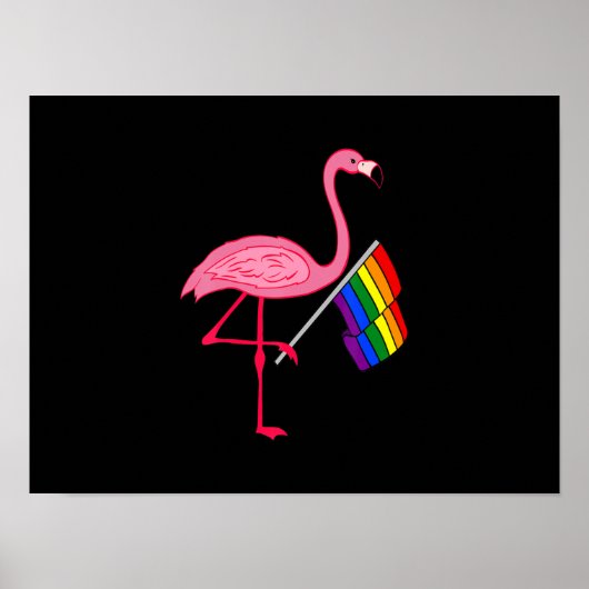 Gay Pride Pink Flamingo LGBT Pride Month Gifts Poster (Voorkant)