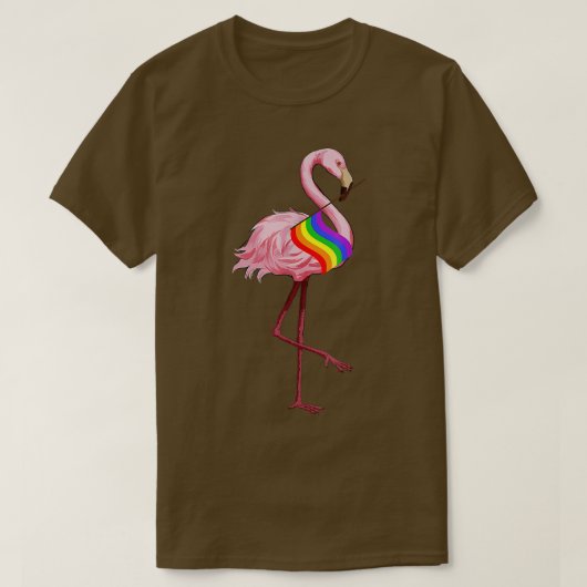 Gay Pride Pink Flamingo LGBT Pride Month T-shirt (Design voorkant)