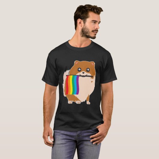 Gay Pride Pomeranian T-shirt (Voorkant volledig)