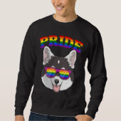 Gay Pride Pomsky Dog Husky Mixed Pomeranian With L Trui (Voorkant)