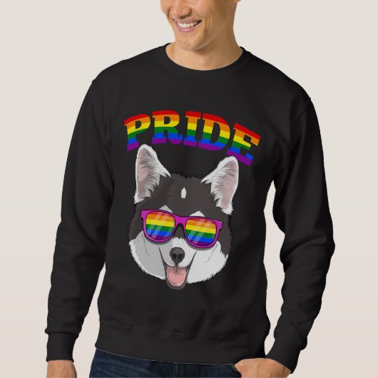 Gay Pride Pomsky Dog Husky Mixed Pomeranian With L Trui (Voorkant)