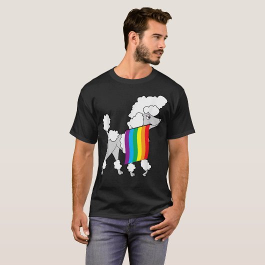 Gay Pride Poodle T-shirt (Voorkant volledig)