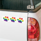 Gay-Pride-Pootafdruk Bumpersticker (Op Truck)