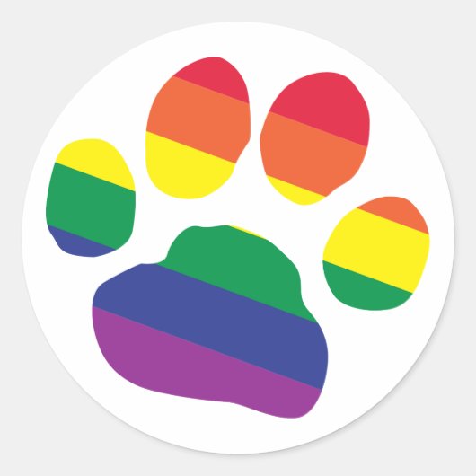 Gay-Pride-Pootafdruk Ronde Sticker (Voorkant)