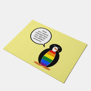 Gay Pride Praat Mee Mevrouw Pinguïn Gepersonalisee Deurmat
