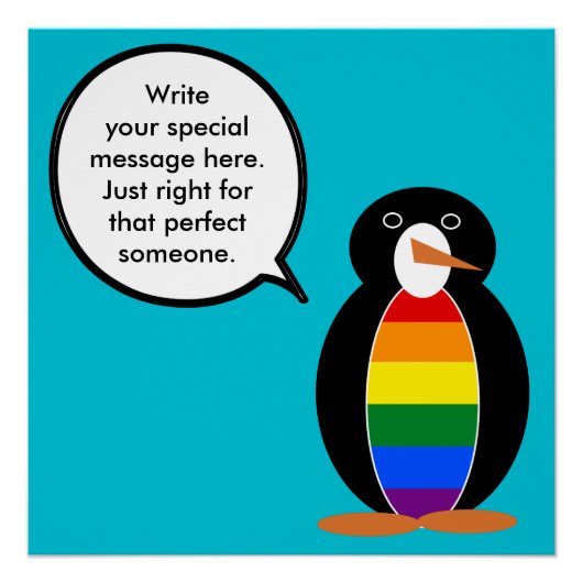 Gay Pride Praat Mevr. Pinguïn Gepersonaliseerd Poster (Voorkant)