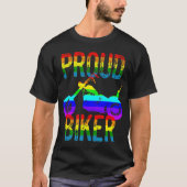 Gay Pride Proud Biker T-shirt (Voorkant)