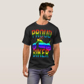 Gay Pride Proud Biker T-shirt (Voorkant volledig)