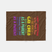 Gay Pride Proud Parent Ma Pap Ouderschap Quote Fleece Deken (Voorkant (Horizontaal))