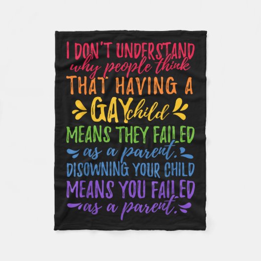 Gay Pride - Proud Parent Mom Dad Parenting Quote Fleece Deken (Voorkant)
