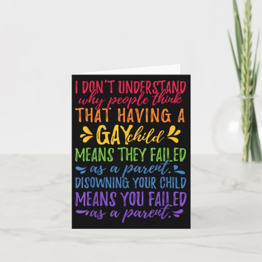 Gay Pride - Proud Parent Mom Dad Parenting Quote Kaart (Voorkant)