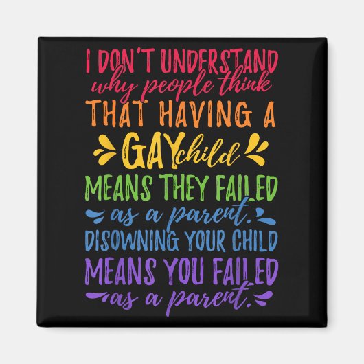 Gay Pride - Proud Parent Mom Dad Parenting Quote  Magneet (Voorkant)