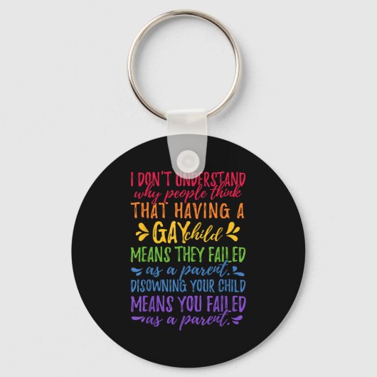 Gay Pride - Proud Parent Mom Dad Parenting Quote  Sleutelhanger (Voorkant)