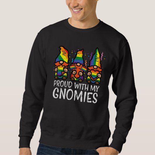 Gay Pride Proud With Gnomies Rainbow Lgbt Gnome Me Trui (Voorkant)