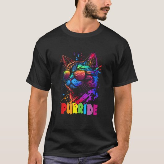Gay Pride Purride  Cat LGBT Pride Month Equality T-shirt (Voorkant)