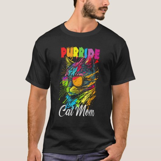 Gay Pride Purride Cat Mother LGBT Pride Month Cute T-shirt (Voorkant)