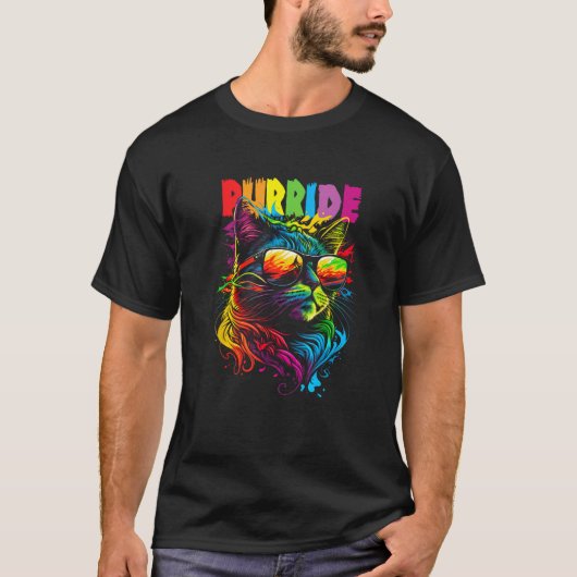 Gay Pride Purride Kat LGBT Pride Maand Gelijkheid T-shirt (Voorkant)