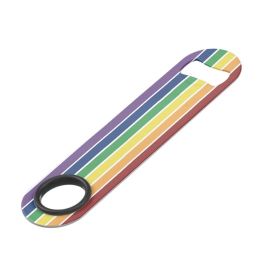 Gay Pride Rainbow Bottle Opener Speed Flessenopener (Voorkant Gekanteld)