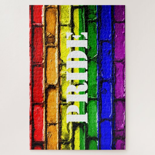 Gay PRIDE Rainbow Brick PUZZEL Legpuzzel (Verticaal)