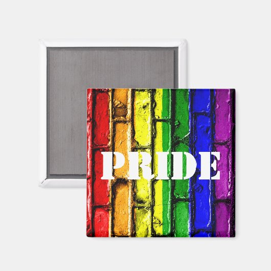 Gay PRIDE Rainbow Bricks magneet (Voorkant / Achterkant)