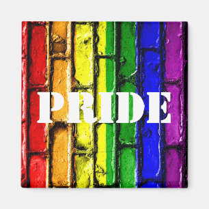 Gay PRIDE Rainbow Bricks magneet