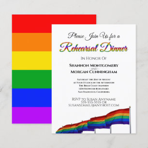 Gay Pride Rainbow bruiloft repetitie diner Kaart