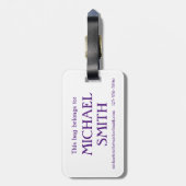 Gay Pride Rainbow Cake Paars Heart Monogram Bagagelabel (Achterkant verticaal)